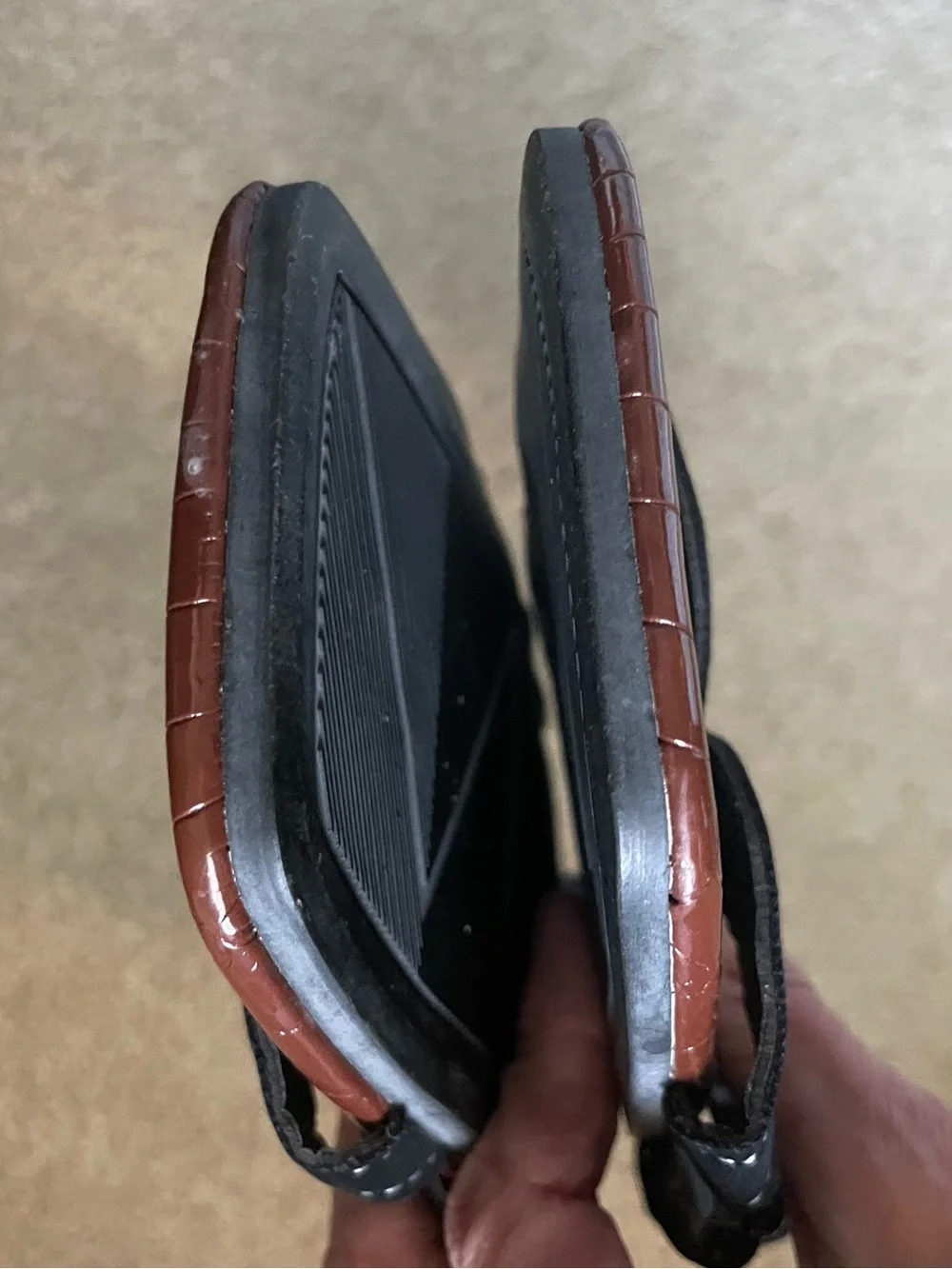 Sam Edelman Black Suede Cutout Slide Sandals Sz 7.5